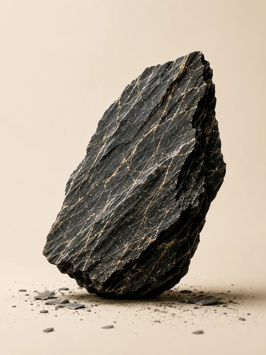 Schieferstein mit Quarzadern, KI-generiert